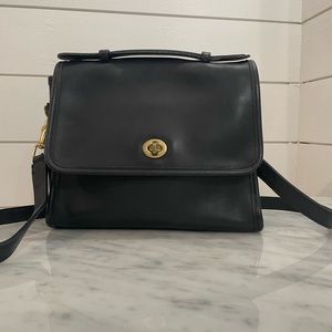 Black Vintage Coach Court Handbag